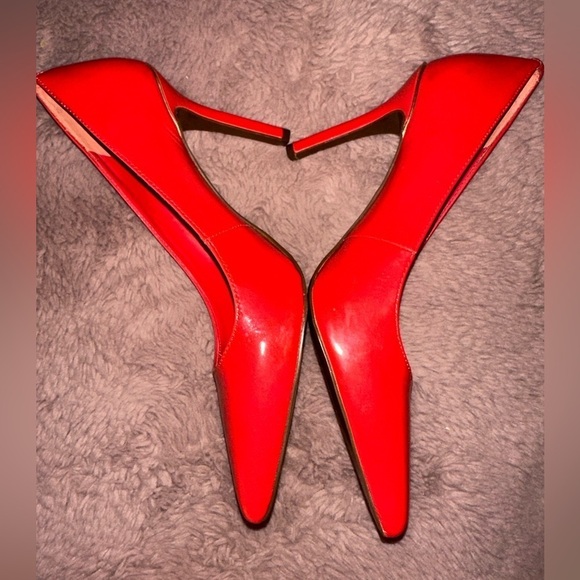 Lauren Ralph Lauren Bright red pointed toe stiletto heels 8.5 like new - Picture 7 of 16